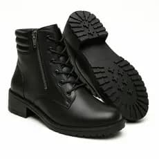 Bota Coturno Feminino Salto baixo Casual Confortável Leve Presente