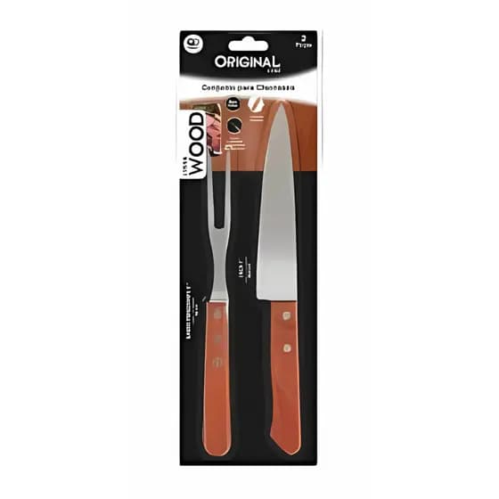Conjunto Churrasco Original Line Wood - 02 Peças 0457