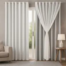 Cortina Blackout em Tecido com Voil 3,00x2,70m – Elegância e Proteção para Sala ou Quarto Adulto