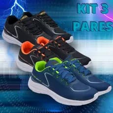 KIT 3 Pares Tênis Masculino Esportivos para Corrida