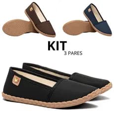 Kit Sapatilha Feminina Flexível Macia Confortável
