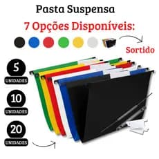 Kits Pastas Suspensas Papel Duplex Color Diversas Quantidades Arquivo Escritório Organização Documentos