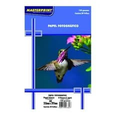 Papel Fotográfico Glossy A4 120g/m² Masterprint 20 Folhas Brilho Profissional