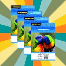 Kit Papel Fotográfico Glossy A4 150g/m² Masterprint 50 Folhas