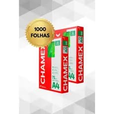 1000 Folhas de Papel Sulfite Chamex A4 75g/m² - Não Atrapa, Superfície Resistente, Sustentável