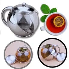 chaleiras com infusor Inox de vidro chaleira bule de café Chá Filtro Coador 1L