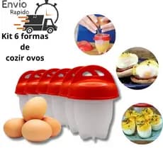kit 6 forma de silicone de cozinhar ovos cozedor de ovos ovo cozido forma de ovo Copo Silicone Egg Boil Pote