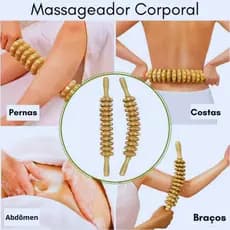 Rolo Massageador Manual Bastao De madeira Relaxante Muscular Estimulante Sanguineo Maderoterapia Tratamento Celulite