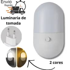 luminaria abajur de tomada led quarto sala infantil bebe luz noturna luz quente led