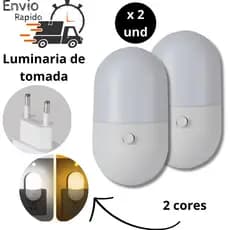 kit abajur quarto luminaria led de tomada bivolt com botao quarto do bebe mini led iluminaçao 2und