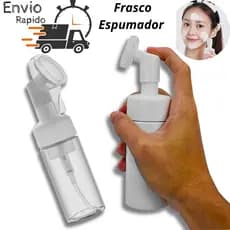 frasco pump espumador com escova limpeza facial skin care escova Facial Higienização Facial porta sabonete líquido