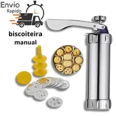 máquina de Biscoito Manual Biscoiteira 20 Formas 4 Bicos Bolacha Bolo cookie confeiteiro