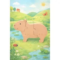 Montessori Quebra-cabeça Capivara | Quebra-cabeça Infantil | Quebra-cabeça Capivara