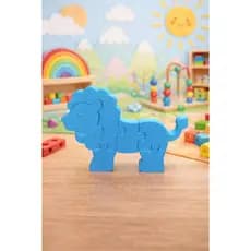 Montessori Quebra-cabeça Leão | Quebra-cabeça Infantil | Quebra-cabeça Leão