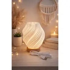 Luminária LED USB Espiral | Luminária moderna | Luminária Bambu led A1
