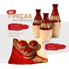 Conjunto Enfeite Ceramica Decoração Sala Rack Centro de Mesa  Estante Decorativo Cores