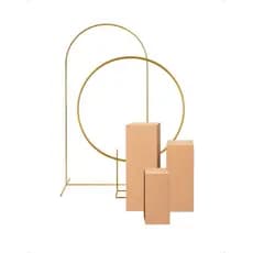 Kit 3 Cubo Mdf + Arco Redondo 1,50 e Painel Romano Decoração de Festa Pegue Monte
