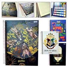 Caderno Jandaia 1 Matéria 80 folhas Colegial Harry Potter Espiral Capa Dura