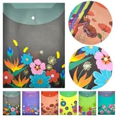 Pasta A4 Transparente Vertical Envelope 33x24cm Floral Molin