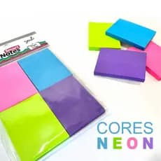 Bloco Adesivo Varias Cores Neon 100 folhas Grande