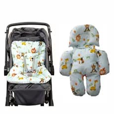 Kit Capa de Carrinho + Apoio Redutor 100% Algodão Menino Menina Estampado, Combo com 2 Peças