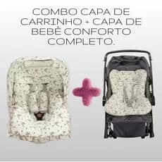 Combo Capa de Bebê Conforto + Capa de Carrinho 100% Algodão Tamanho Universal Para todas Marcas e Modelos Menina Menino