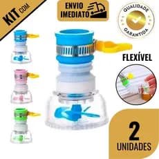 Kit 1/2 Bico Retrátil Chuveirinho Giratória 360° Filtro De Água Extensor Arejador de Torneira