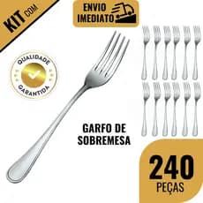 Kit 120/240 Garfo de Sobremesa Aço Inox Reutilizável para Cozinha Cafeteria Restaurante Lanchonete
