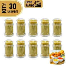 Kit 10/20/30 Paliteiros Acrílico Com 100 Palitos Porta Palitos Bar Restaurante Petiscos Palito Dente