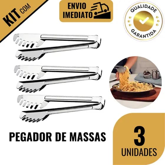 Pegador de Massa 1/2/3 Peças Pegador de Macarrão Salada Cozinha Restaurante Buffet Multiuso 20cm