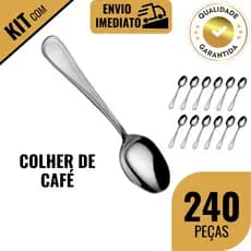 Kit 120/240 Colher de Café Talher Luxo Conjunto Aço Inox Alta Qualidade Cafeteria Cozinha Buffet