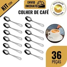 Kit 18/36 Colher de Café Talher Aço Inox Cafeteria Cozinha Buffet Restaurante Faqueiro Qualidade