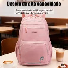 Mochila Feminina Escolar Bolsa Grande Moda Impermeável Resistente para Notebook Viagem Trabalho