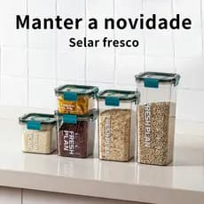Recipiente Hermético de Acrílico Multifuncional À Prova de Vazamentos para Especiarias e Ervas