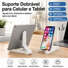 Apoio Prático para Celular e Tablet Modelo Dobrável Ajustável 150° e Super Portátil no Dia a Dia para Mesa de Trabalho