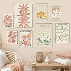 Quadro Mercado de flores Matisse Wall Art, Nordic Posters e Prints, Abstrato Botânico Fotos de Parede para Sala Decoração