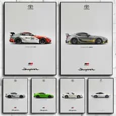 Quadro de carros esportivos, GTR Racing Car, GTR Racer, Motorsport, Super Fast and Furious, para decoração da casa