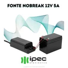 Fonte Nobreak 12V 5A IPEC FN05A Para Câmeras CFTV DVR Roteador Com Entrada Para Bateria