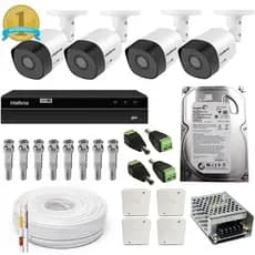 Kit Intelbras 4 Câmeras HD 720p Com HD CFTV Completo