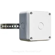 Caixa Proteção 10x10cm Externa + Cinta e Suporte Fixação P/ Poste
