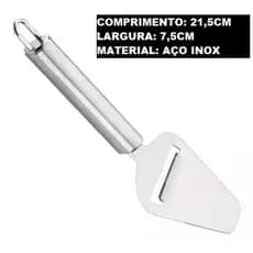 Cortador Queijo Frios Cortadores 7,5x21,5cm Linha Paraty Plaina Fatiador Fatiadores Espátula Inox