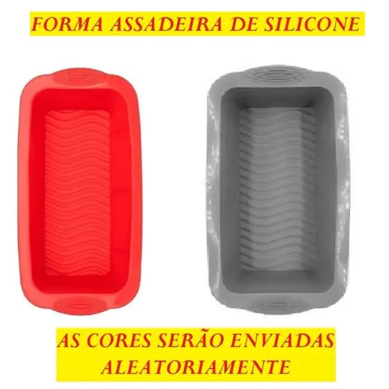 Assadeiras Forma de Silicone Retangular 24x13cm Vermelha ou Cinza Decoração Forno Silicone Não Tóxico Artigo de Cozinha
