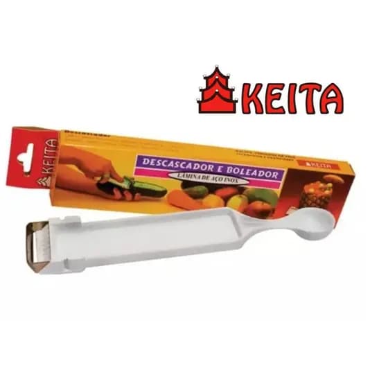 Descascador Furador Para Frutas Legumes Batatas 2 Em 1 Aço Inox Keita 16,5X3,6CM Boleador Boleadores