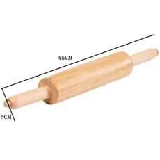 Rolo De Madeira Para Massas 45cm Pães Prático Pizzas Macarrão Resistente Rolo Giratório Multiuso