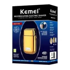 Barbeador Kemei KM-TX1 dourado ou prata110V/240V