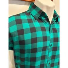 camisa xadrez cocial manga curta novo masculino