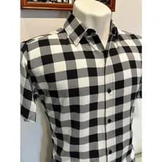 camisa xadrez cocial manga curta novo masculino