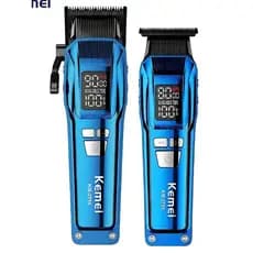 Kit de corte de cabelo profissional sem fio Km-2797 de 9000/8000 rpm
