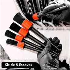 Pincel Automotivo Para Detalhamento Kit Com 5 uni Lith