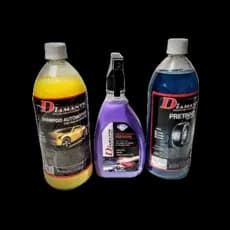Kit Lavagem Automotiva Diamante Shampoo Pretinho Cera Líquida de carnaúba
